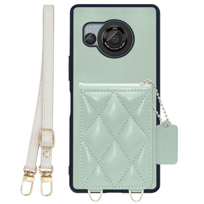 [ LOOF SWEET-SHELL SHOULDER  ] AQUOS R8 SH-52D AQUOSR8 スマホケース キルティング加工のカードケース付き ロングストラップ付き マグネット内蔵 カード収納 本革 [ AQUOS R8 ]