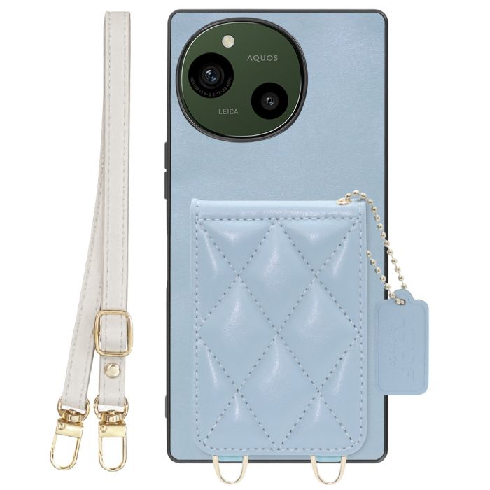 [ LOOF SWEET-SHELL SHOULDER  ] AQUOS R9 / R10 SH-51E SH-51F スマホケース キルティング加工のカードケース付き ロングストラップ付き マグネット内蔵 カード収納 本革 [ AQUOS R9 / R10 ]