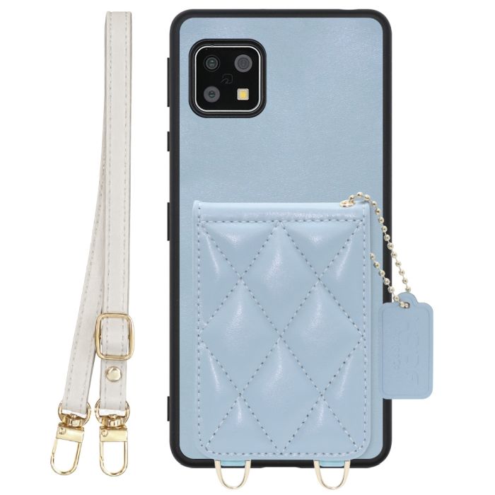 [ LOOF SWEET-SHELL SHOULDER  ] AQUOS sense4 / sense4 lite / sense4 basic / sense5G / やさしいスマホ2 sense 4 4lite 4basic 5G sense4lite sense4basic スマホケース キルティング加工のカードケース付き ロングストラップ付き マグネット内蔵 カード収納 本革 [ AQUOS sense4/4 lite/4 basic/sense5G/やさしいスマホ2 ]
