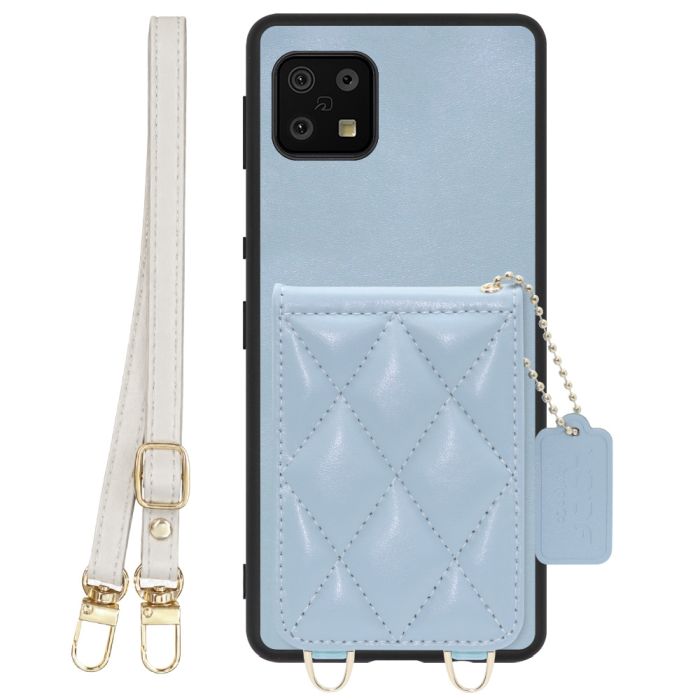 [ LOOF SWEET-SHELL SHOULDER  ] AQUOS sense6s /sense6 sense 6s 6 スマホケース キルティング加工のカードケース付き ロングストラップ付き マグネット内蔵 カード収納 本革 [ AQUOS sense6/sense6s ]
