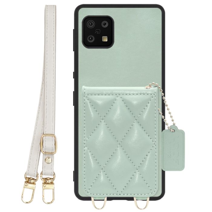 [ LOOF SWEET-SHELL SHOULDER  ] AQUOS sense6s /sense6 sense 6s 6 スマホケース キルティング加工のカードケース付き ロングストラップ付き マグネット内蔵 カード収納 本革 [ AQUOS sense6/sense6s ]