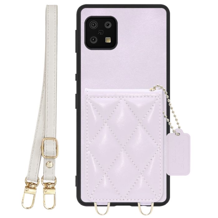 [ LOOF SWEET-SHELL SHOULDER  ] AQUOS sense6s /sense6 sense 6s 6 スマホケース キルティング加工のカードケース付き ロングストラップ付き マグネット内蔵 カード収納 本革 [ AQUOS sense6/sense6s ]