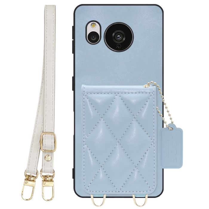 [ LOOF SWEET-SHELL SHOULDER  ] AQUOS sense7 Plus sense7plus 7plus sense 7 スマホケース キルティング加工のカードケース付き ロングストラップ付き マグネット内蔵 カード収納 本革 [ AQUOS sense7 Plus ]