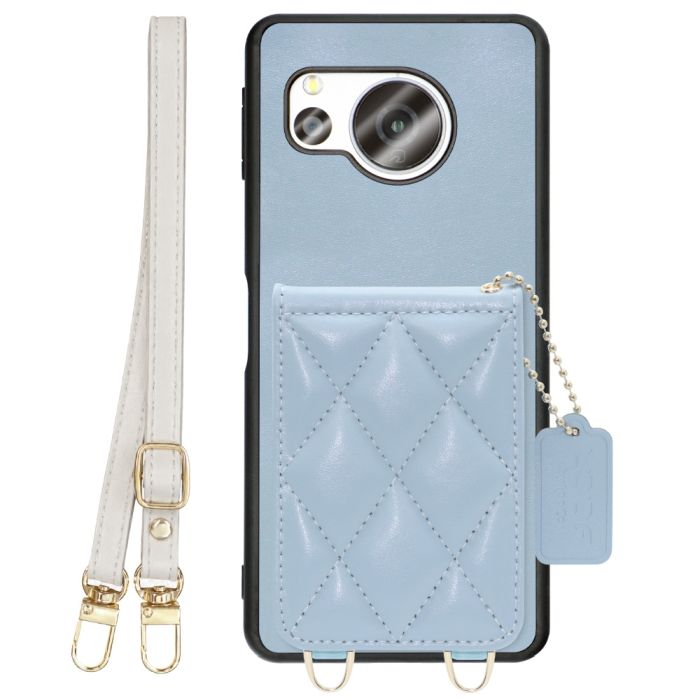[ LOOF SWEET-SHELL SHOULDER  ] AQUOS sense8 SH-54D / SHG11 sense 8 スマホケース キルティング加工のカードケース付き ロングストラップ付き マグネット内蔵 カード収納 本革 [ AQUOS sense8 ]