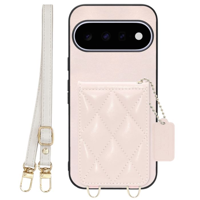 [ LOOF SWEET-SHELL SHOULDER  ] Google Pixel 11  スマホケース キルティング加工のカードケース付き ロングストラップ付き マグネット内蔵 カード収納 本革 [ Google Pixel 11 ]