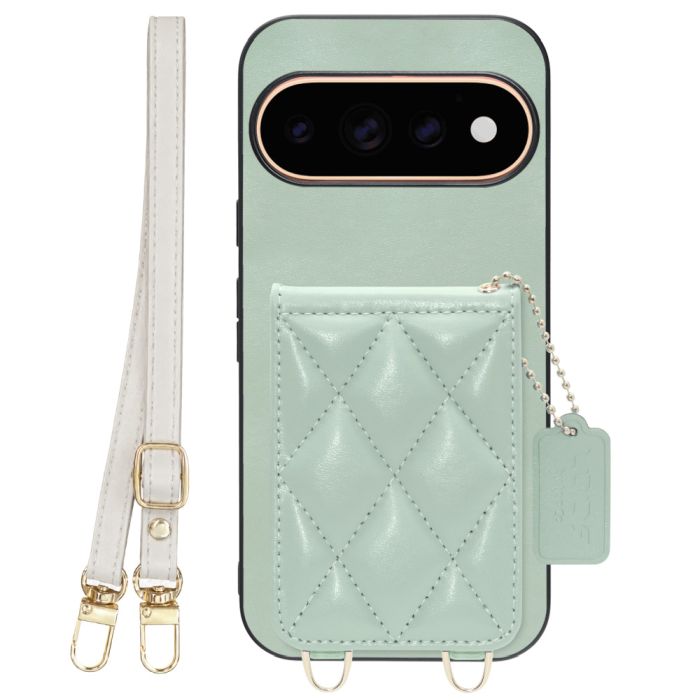 [ LOOF SWEET-SHELL SHOULDER  ] Google Pixel 11 Pro  スマホケース キルティング加工のカードケース付き ロングストラップ付き マグネット内蔵 カード収納 本革 [ Google Pixel 11 Pro ]
