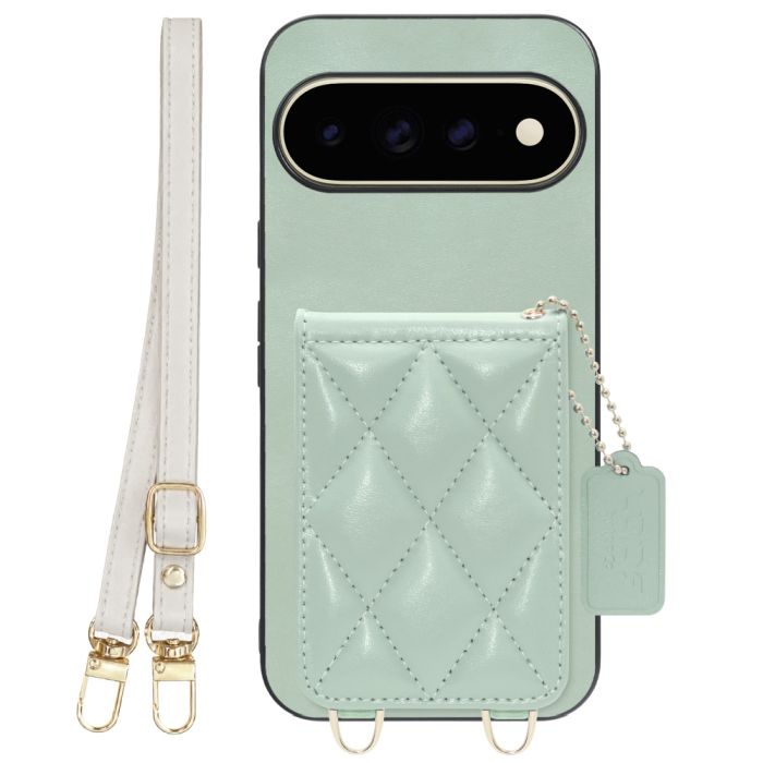[ LOOF SWEET-SHELL SHOULDER  ] Google Pixel 11 Pro XL  スマホケース キルティング加工のカードケース付き ロングストラップ付き マグネット内蔵 カード収納 本革 [ Google Pixel 11 Pro XL ]
