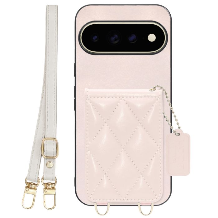 [ LOOF SWEET-SHELL SHOULDER  ] Google Pixel 11 Pro XL  スマホケース キルティング加工のカードケース付き ロングストラップ付き マグネット内蔵 カード収納 本革 [ Google Pixel 11 Pro XL ]