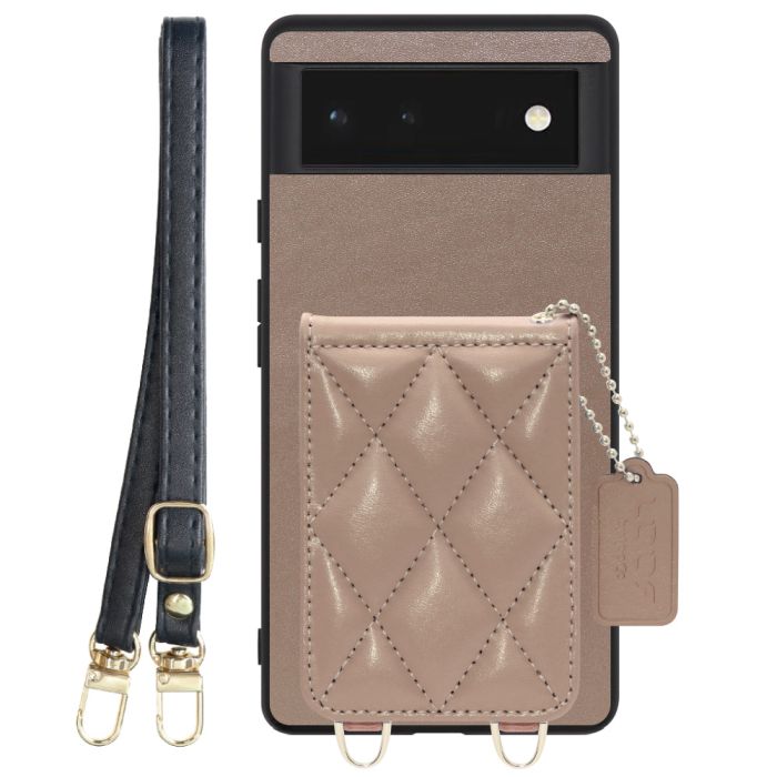 [ LOOF SWEET-SHELL SHOULDER  ] Google Pixel 6 googlepixel6 pixel6 ピクセル6 スマホケース キルティング加工のカードケース付き ロングストラップ付き マグネット内蔵 カード収納 本革 [ Google Pixel 6 ]