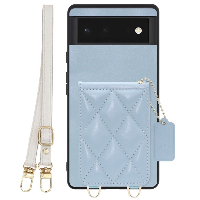 [ LOOF SWEET-SHELL SHOULDER  ] Google Pixel 6 googlepixel6 pixel6 ピクセル6 スマホケース キルティング加工のカードケース付き ロングストラップ付き マグネット内蔵 カード収納 本革 [ Google Pixel 6 ]