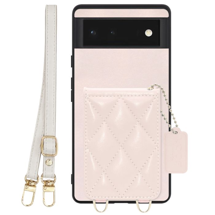 [ LOOF SWEET-SHELL SHOULDER  ] Google Pixel 6 googlepixel6 pixel6 ピクセル6 スマホケース キルティング加工のカードケース付き ロングストラップ付き マグネット内蔵 カード収納 本革 [ Google Pixel 6 ]