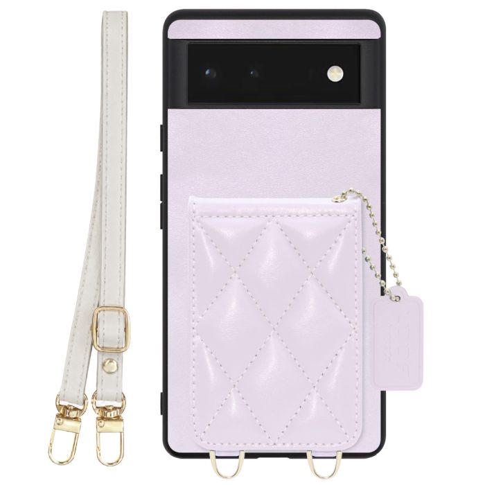 [ LOOF SWEET-SHELL SHOULDER  ] Google Pixel 6 googlepixel6 pixel6 ピクセル6 スマホケース キルティング加工のカードケース付き ロングストラップ付き マグネット内蔵 カード収納 本革 [ Google Pixel 6 ]