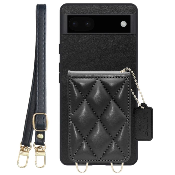 [ LOOF SWEET-SHELL SHOULDER  ] Google Pixel 6a googlepixel6a pixel6a スマホケース キルティング加工のカードケース付き ロングストラップ付き マグネット内蔵 カード収納 本革 [ Google Pixel 6a ]
