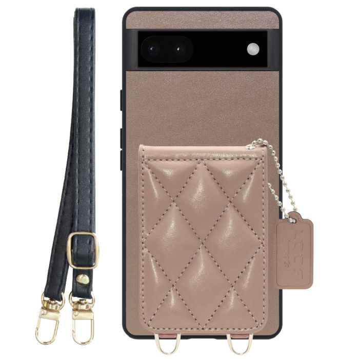 [ LOOF SWEET-SHELL SHOULDER  ] Google Pixel 6a googlepixel6a pixel6a スマホケース キルティング加工のカードケース付き ロングストラップ付き マグネット内蔵 カード収納 本革 [ Google Pixel 6a ]
