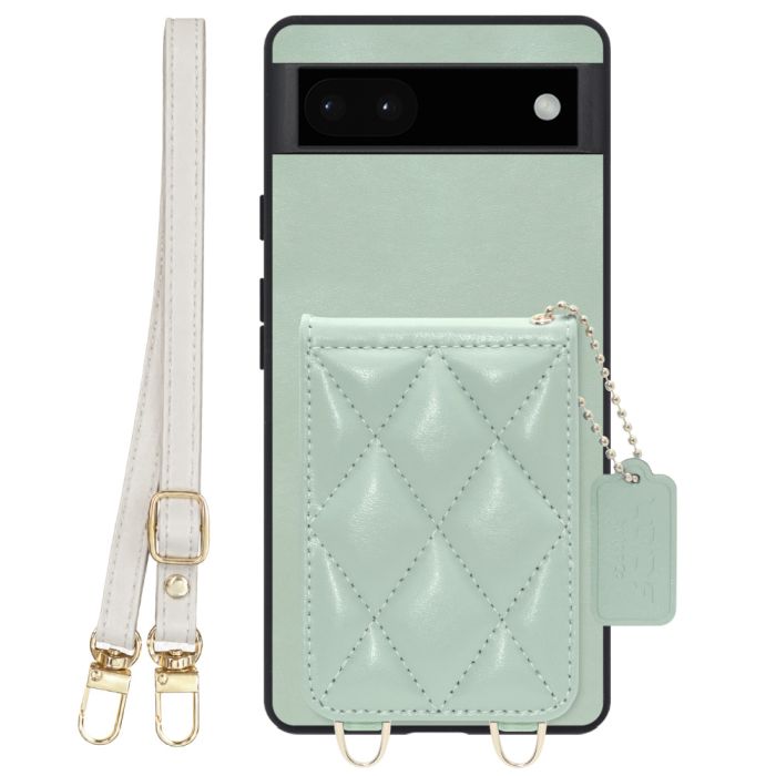 [ LOOF SWEET-SHELL SHOULDER  ] Google Pixel 6a googlepixel6a pixel6a スマホケース キルティング加工のカードケース付き ロングストラップ付き マグネット内蔵 カード収納 本革 [ Google Pixel 6a ]