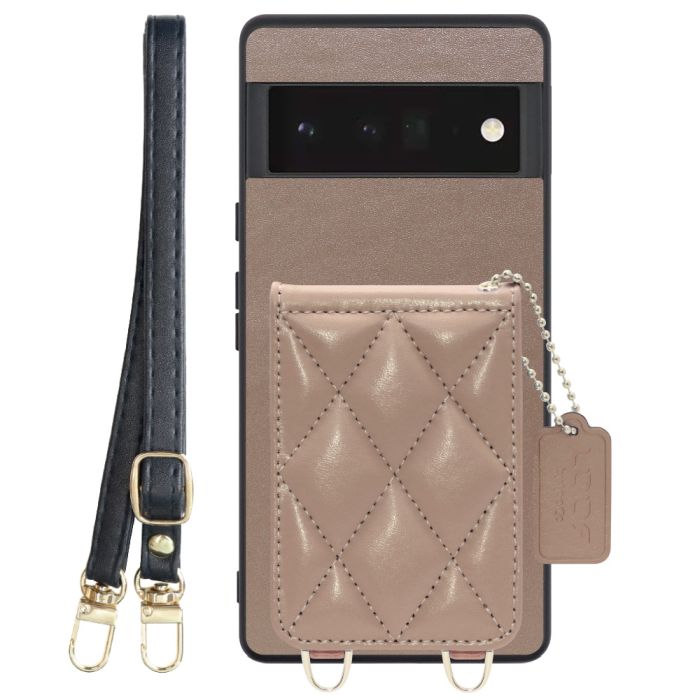 [ LOOF SWEET-SHELL SHOULDER  ] Google Pixel 6 Pro Googlepixel6pro 6pro プロ ピクセル6pro スマホケース キルティング加工のカードケース付き ロングストラップ付き マグネット内蔵 カード収納 本革 [ Google Pixel 6 Pro ]