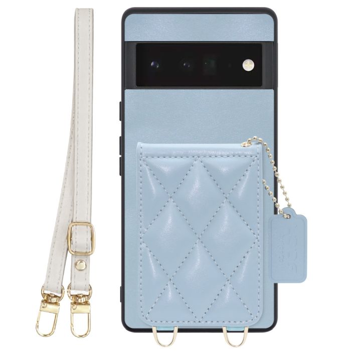 [ LOOF SWEET-SHELL SHOULDER  ] Google Pixel 6 Pro Googlepixel6pro 6pro プロ ピクセル6pro スマホケース キルティング加工のカードケース付き ロングストラップ付き マグネット内蔵 カード収納 本革 [ Google Pixel 6 Pro ]
