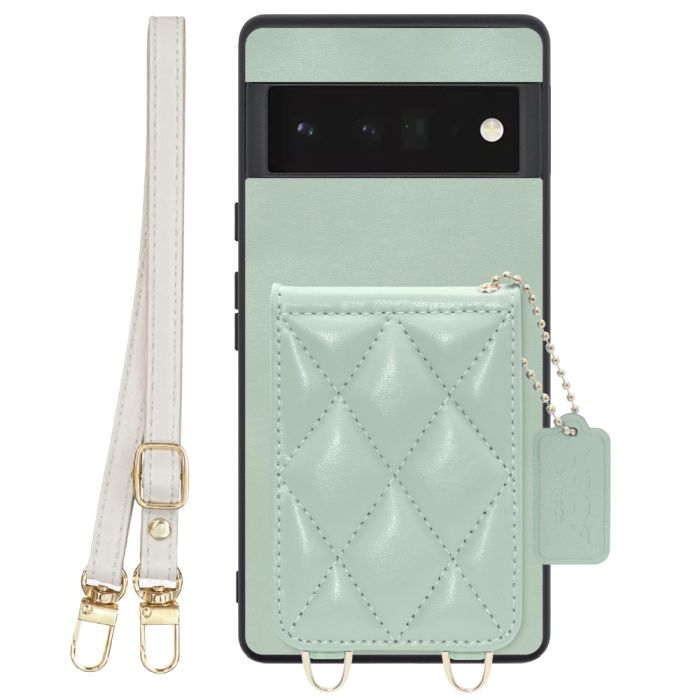 [ LOOF SWEET-SHELL SHOULDER  ] Google Pixel 6 Pro Googlepixel6pro 6pro プロ ピクセル6pro スマホケース キルティング加工のカードケース付き ロングストラップ付き マグネット内蔵 カード収納 本革 [ Google Pixel 6 Pro ]