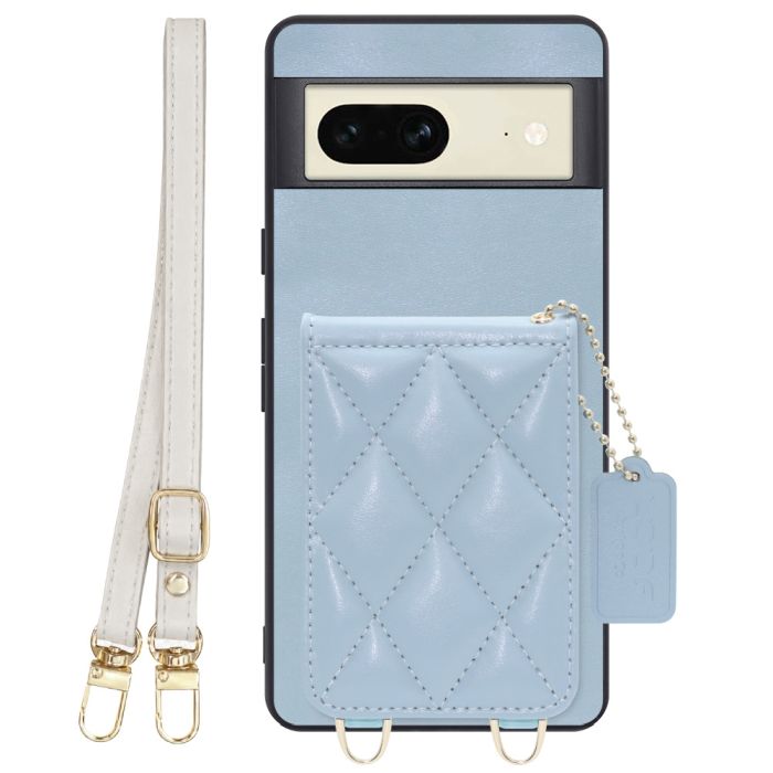 [ LOOF SWEET-SHELL SHOULDER  ] Google pixel 7 googlepixel7 pixel7 ピクセル7 スマホケース キルティング加工のカードケース付き ロングストラップ付き マグネット内蔵 カード収納 本革 [ Google Pixel 7 ]
