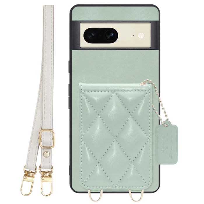 [ LOOF SWEET-SHELL SHOULDER  ] Google pixel 7 googlepixel7 pixel7 ピクセル7 スマホケース キルティング加工のカードケース付き ロングストラップ付き マグネット内蔵 カード収納 本革 [ Google Pixel 7 ]