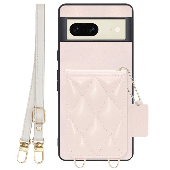 [ LOOF SWEET-SHELL SHOULDER  ] Google pixel 7 googlepixel7 pixel7 ピクセル7 スマホケース キルティング加工のカードケース付き ロングストラップ付き マグネット内蔵 カード収納 本革 [ Google Pixel 7 ]