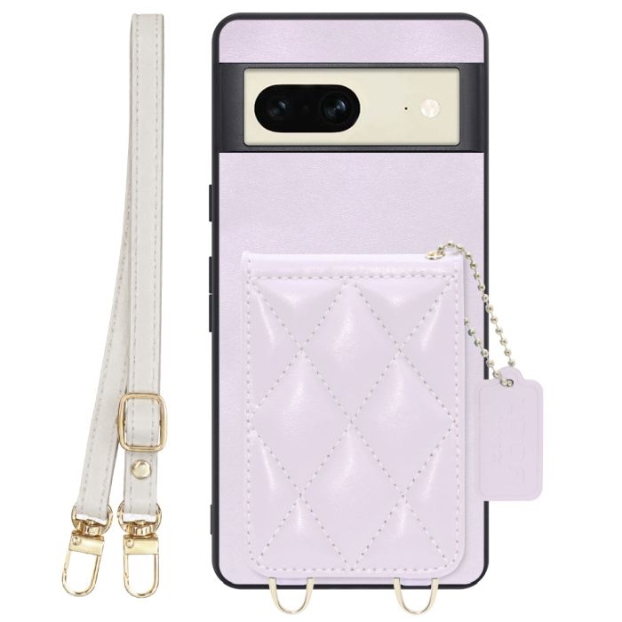[ LOOF SWEET-SHELL SHOULDER  ] Google pixel 7 googlepixel7 pixel7 ピクセル7 スマホケース キルティング加工のカードケース付き ロングストラップ付き マグネット内蔵 カード収納 本革 [ Google Pixel 7 ]