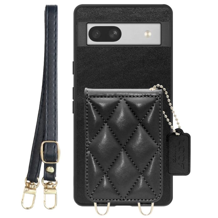 [ LOOF SWEET-SHELL SHOULDER  ] Google Pixel 7a googlepixel7a pixel7a スマホケース キルティング加工のカードケース付き ロングストラップ付き マグネット内蔵 カード収納 本革 [ Google Pixel 7a ]