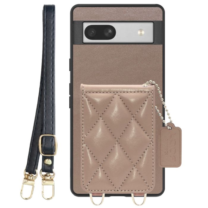 [ LOOF SWEET-SHELL SHOULDER  ] Google Pixel 7a googlepixel7a pixel7a スマホケース キルティング加工のカードケース付き ロングストラップ付き マグネット内蔵 カード収納 本革 [ Google Pixel 7a ]