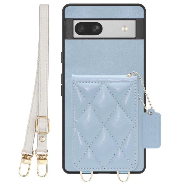 [ LOOF SWEET-SHELL SHOULDER  ] Google Pixel 7a googlepixel7a pixel7a スマホケース キルティング加工のカードケース付き ロングストラップ付き マグネット内蔵 カード収納 本革 [ Google Pixel 7a ]