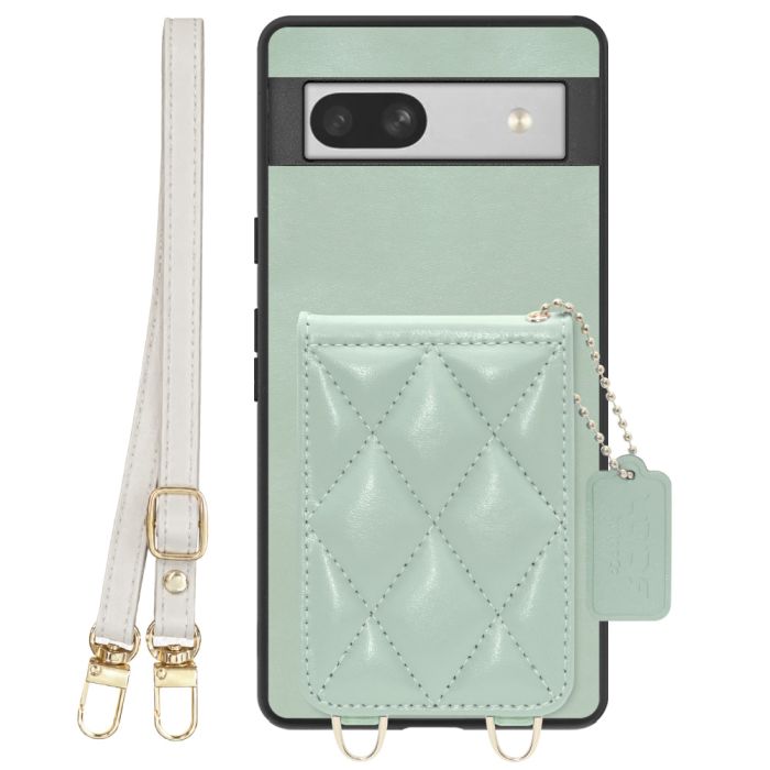 [ LOOF SWEET-SHELL SHOULDER  ] Google Pixel 7a googlepixel7a pixel7a スマホケース キルティング加工のカードケース付き ロングストラップ付き マグネット内蔵 カード収納 本革 [ Google Pixel 7a ]