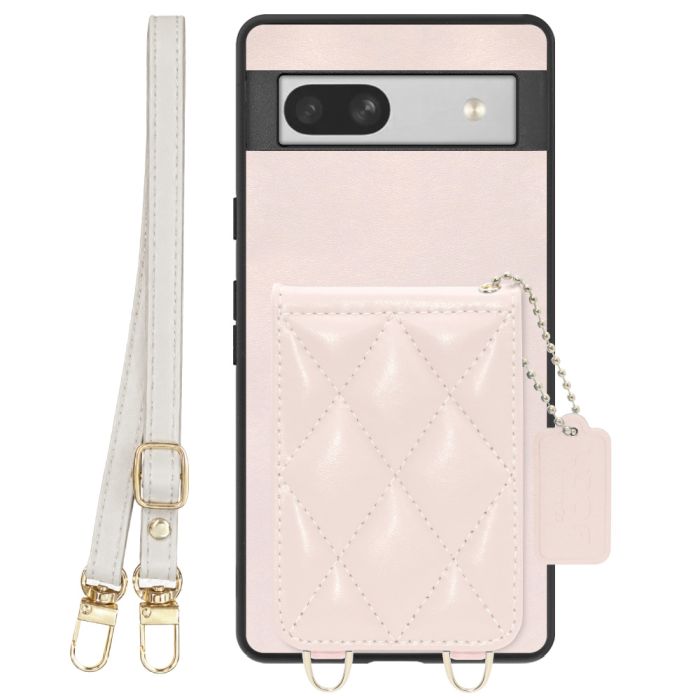 [ LOOF SWEET-SHELL SHOULDER  ] Google Pixel 7a googlepixel7a pixel7a スマホケース キルティング加工のカードケース付き ロングストラップ付き マグネット内蔵 カード収納 本革 [ Google Pixel 7a ]