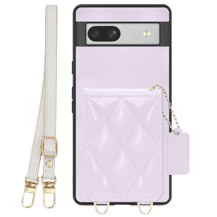 [ LOOF SWEET-SHELL SHOULDER  ] Google Pixel 7a googlepixel7a pixel7a スマホケース キルティング加工のカードケース付き ロングストラップ付き マグネット内蔵 カード収納 本革 [ Google Pixel 7a ]