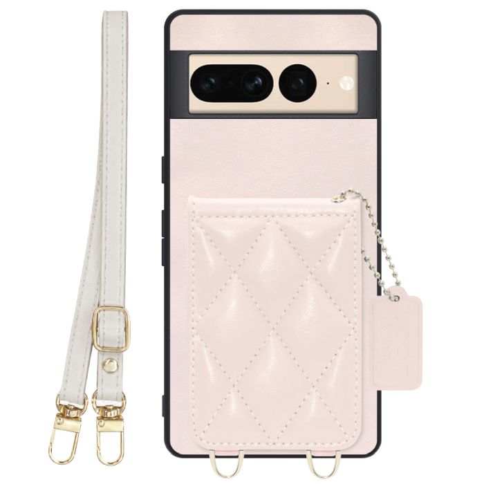 [ LOOF SWEET-SHELL SHOULDER  ] Google pixel 7 Pro googlepixel7pro 7pro プロ ピクセル7pro スマホケース キルティング加工のカードケース付き ロングストラップ付き マグネット内蔵 カード収納 本革 [ Google Pixel 7 Pro ]