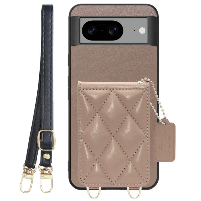 [ LOOF SWEET-SHELL SHOULDER  ] Google pixel 8 googlepixel8 Pixel8 ピクセル8 スマホケース キルティング加工のカードケース付き ロングストラップ付き マグネット内蔵 カード収納 本革 [ Google Pixel 8 ]
