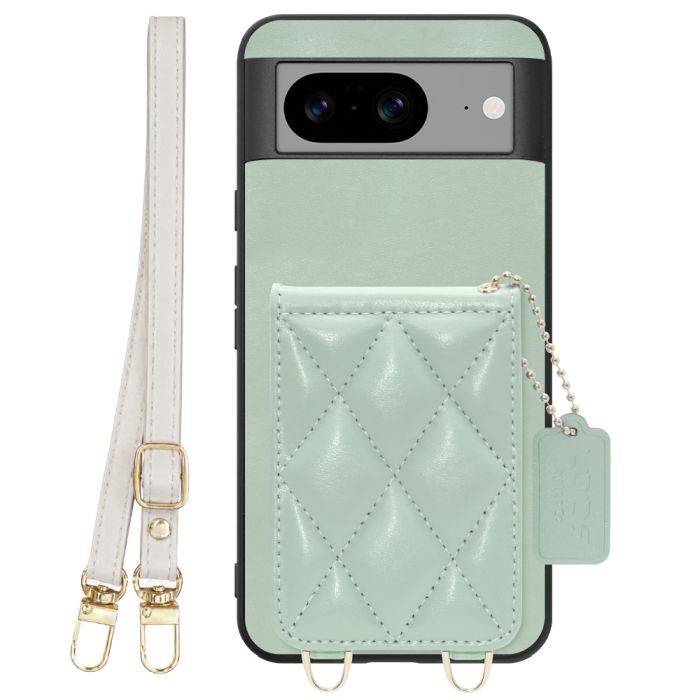 [ LOOF SWEET-SHELL SHOULDER  ] Google pixel 8 googlepixel8 Pixel8 ピクセル8 スマホケース キルティング加工のカードケース付き ロングストラップ付き マグネット内蔵 カード収納 本革 [ Google Pixel 8 ]