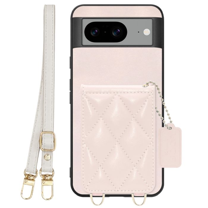 [ LOOF SWEET-SHELL SHOULDER  ] Google pixel 8 googlepixel8 Pixel8 ピクセル8 スマホケース キルティング加工のカードケース付き ロングストラップ付き マグネット内蔵 カード収納 本革 [ Google Pixel 8 ]