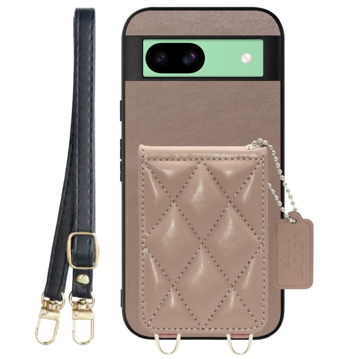 [ LOOF SWEET-SHELL SHOULDER  ] Google Pixel 8a googlepixel8a Pixel8a ピクセル8a スマホケース キルティング加工のカードケース付き ロングストラップ付き マグネット内蔵 カード収納 本革 [ Google Pixel 8a ]