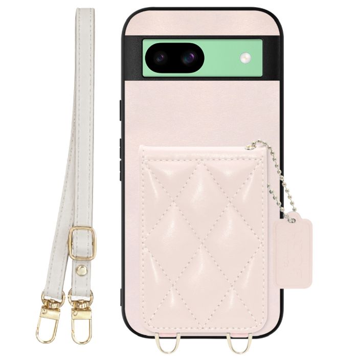[ LOOF SWEET-SHELL SHOULDER  ] Google Pixel 8a googlepixel8a Pixel8a ピクセル8a スマホケース キルティング加工のカードケース付き ロングストラップ付き マグネット内蔵 カード収納 本革 [ Google Pixel 8a ]
