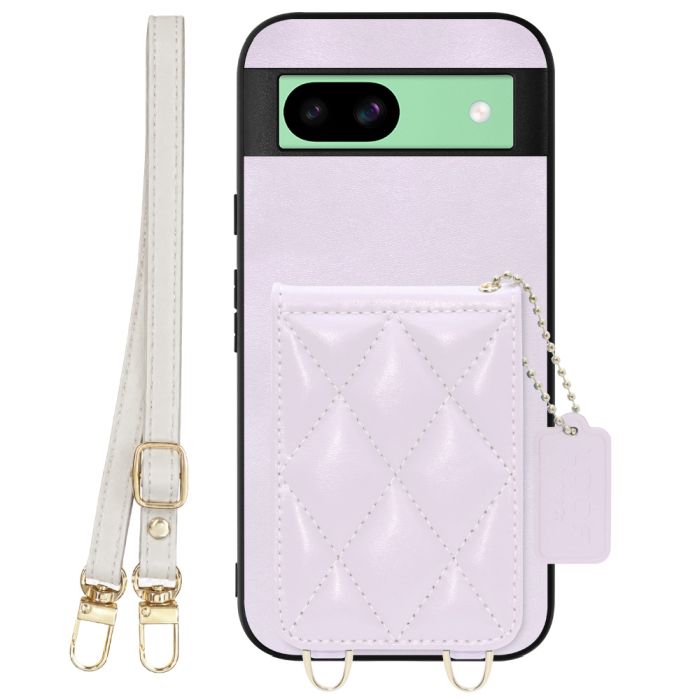 [ LOOF SWEET-SHELL SHOULDER  ] Google Pixel 8a googlepixel8a Pixel8a ピクセル8a スマホケース キルティング加工のカードケース付き ロングストラップ付き マグネット内蔵 カード収納 本革 [ Google Pixel 8a ]