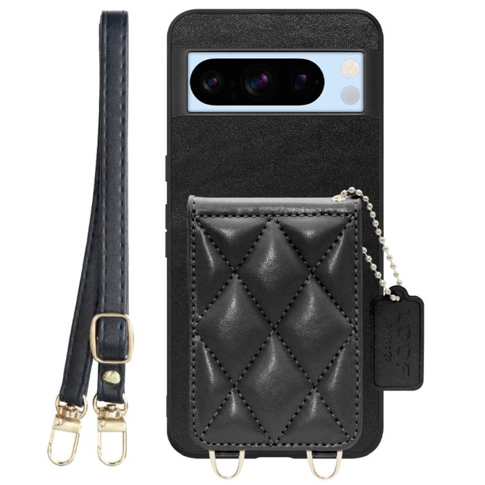 [ LOOF SWEET-SHELL SHOULDER  ] Google pixel 8 Pro googlepixel8pro Pixel8 8Pro プロ ピクセル8Pro スマホケース キルティング加工のカードケース付き ロングストラップ付き マグネット内蔵 カード収納 本革 [ Google Pixel 8 Pro ]