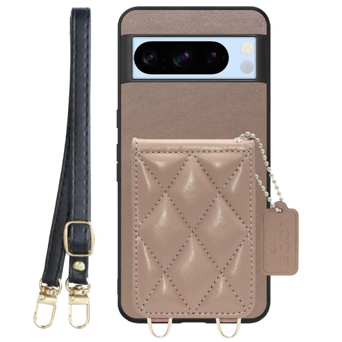 [ LOOF SWEET-SHELL SHOULDER  ] Google pixel 8 Pro googlepixel8pro Pixel8 8Pro プロ ピクセル8Pro スマホケース キルティング加工のカードケース付き ロングストラップ付き マグネット内蔵 カード収納 本革 [ Google Pixel 8 Pro ]