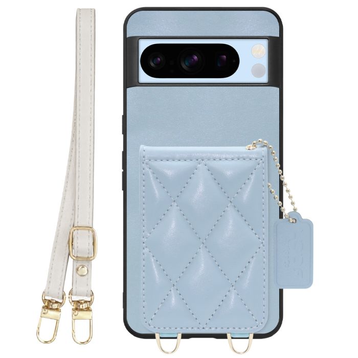 [ LOOF SWEET-SHELL SHOULDER  ] Google pixel 8 Pro googlepixel8pro Pixel8 8Pro プロ ピクセル8Pro スマホケース キルティング加工のカードケース付き ロングストラップ付き マグネット内蔵 カード収納 本革 [ Google Pixel 8 Pro ]