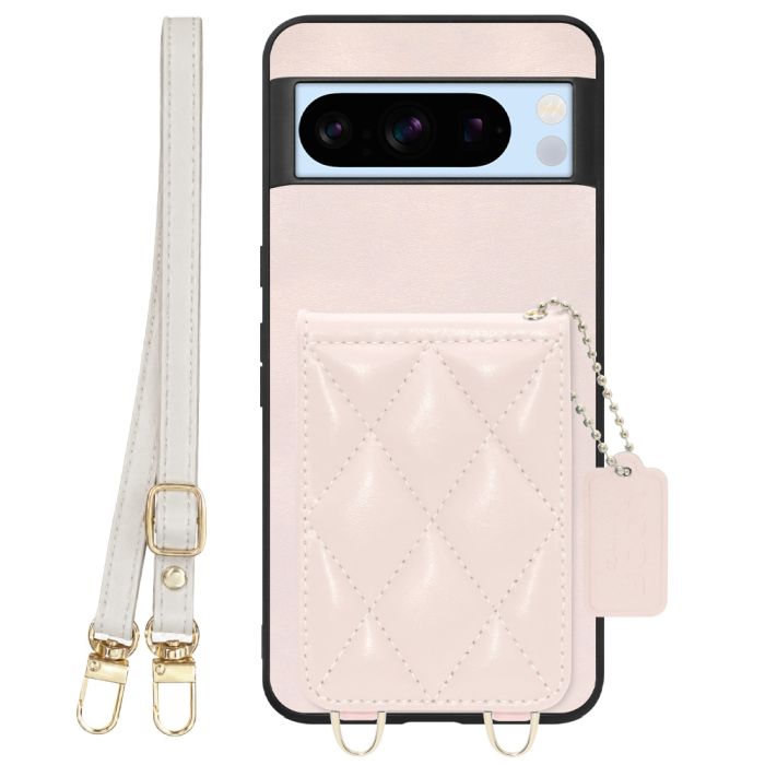 [ LOOF SWEET-SHELL SHOULDER  ] Google pixel 8 Pro googlepixel8pro Pixel8 8Pro プロ ピクセル8Pro スマホケース キルティング加工のカードケース付き ロングストラップ付き マグネット内蔵 カード収納 本革 [ Google Pixel 8 Pro ]