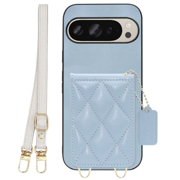 [ LOOF SWEET-SHELL SHOULDER  ] Google Pixel 9 / 9 Pro Google Pixel9 Pixel9pro ピクセル9 ピクセル9プロ スマホケース キルティング加工のカードケース付き ロングストラップ付き マグネット内蔵 カード収納 本革 [ Google Pixel 9 / 9 Pro ]