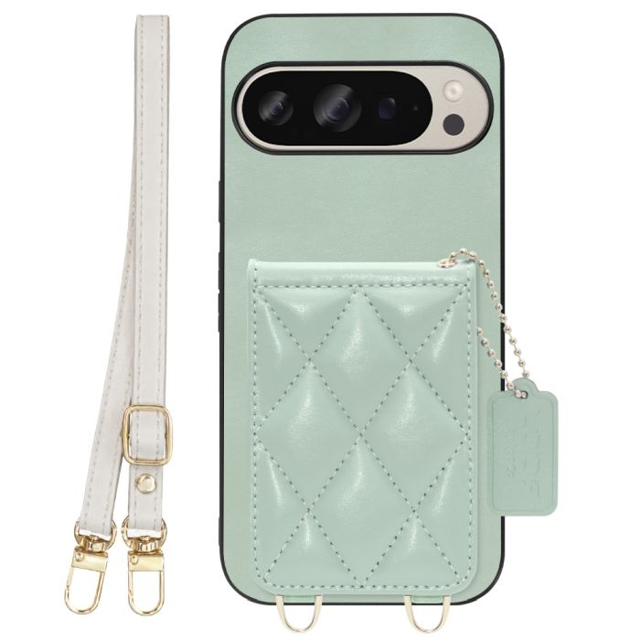 [ LOOF SWEET-SHELL SHOULDER  ] Google Pixel 9 / 9 Pro Google Pixel9 Pixel9pro ピクセル9 ピクセル9プロ スマホケース キルティング加工のカードケース付き ロングストラップ付き マグネット内蔵 カード収納 本革 [ Google Pixel 9 / 9 Pro ]