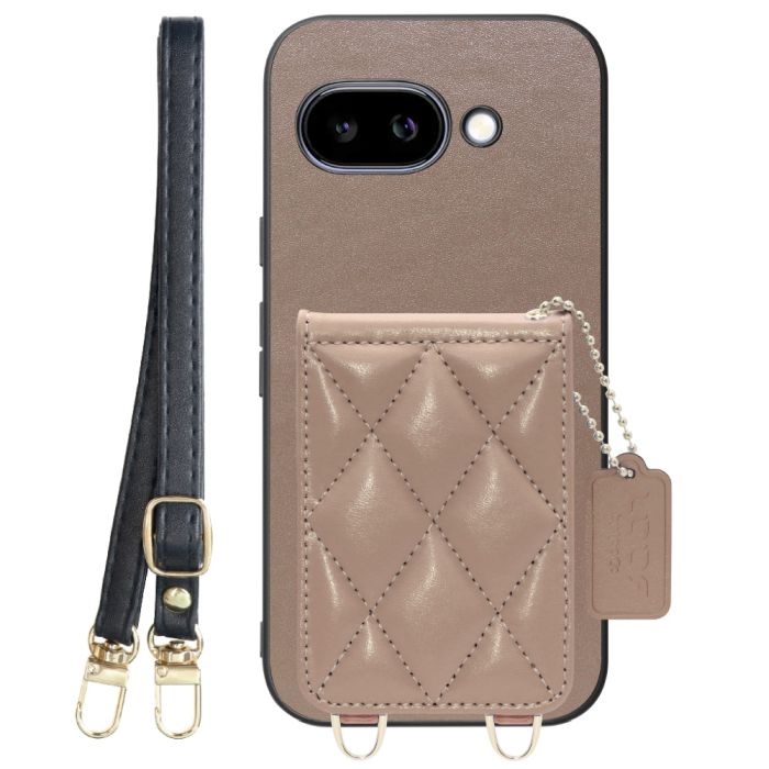 [ LOOF SWEET-SHELL SHOULDER  ] Google Pixel 9a Google Pixel9a ピクセル9a スマホケース キルティング加工のカードケース付き ロングストラップ付き マグネット内蔵 カード収納 本革 [ Google Pixel 9a ]