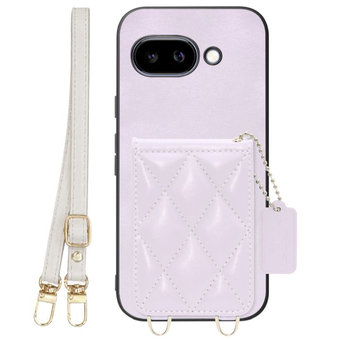 [ LOOF SWEET-SHELL SHOULDER  ] Google Pixel 9a Google Pixel9a ピクセル9a スマホケース キルティング加工のカードケース付き ロングストラップ付き マグネット内蔵 カード収納 本革 [ Google Pixel 9a ]