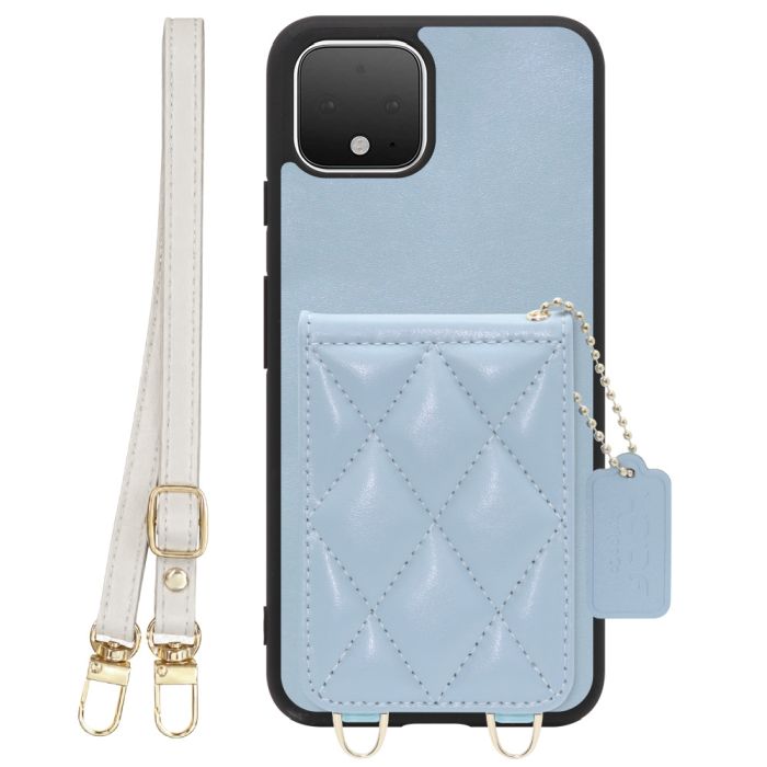 [ LOOF SWEET-SHELL SHOULDER  ] Google Pixel 4 googlepixel pixel4xl ピクセル4 スマホケース キルティング加工のカードケース付き ロングストラップ付き マグネット内蔵 カード収納 本革 [ Google Pixel 4 ]