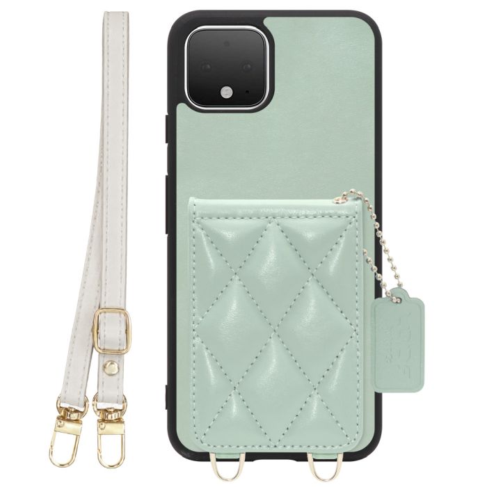 [ LOOF SWEET-SHELL SHOULDER  ] Google Pixel 4 googlepixel pixel4xl ピクセル4 スマホケース キルティング加工のカードケース付き ロングストラップ付き マグネット内蔵 カード収納 本革 [ Google Pixel 4 ]