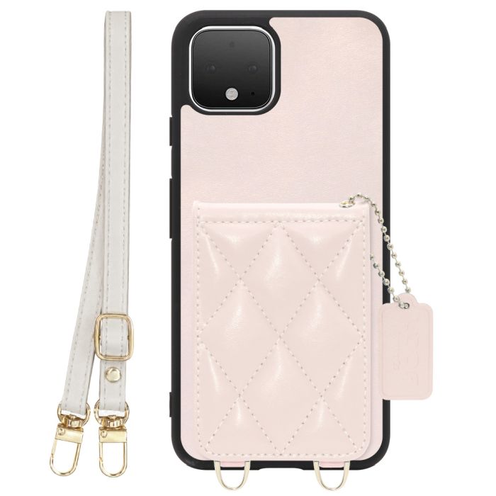 [ LOOF SWEET-SHELL SHOULDER  ] Google Pixel 4 googlepixel pixel4xl ピクセル4 スマホケース キルティング加工のカードケース付き ロングストラップ付き マグネット内蔵 カード収納 本革 [ Google Pixel 4 ]